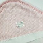 Hallmark Babies Cotton Baby Blanket White Pink Stripes Hooded Bear Girl B44
