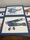 6 Framed Watercolor Airplane Wall Art Print Playroom Or Nursery Bedroom Decor