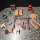 Vintage Marx Bar M Ranch Western Playset Lot Cowboys Horses 1960s