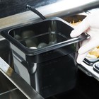 12 Pack 1 6 Size Black Plastic Steam Prep Table Food Pan 6  Deep Polycarbonate