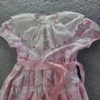 Kate Greenaway Vintage Girls Pink Floral Eyelet Lace Dress Size 6x 0723 3
