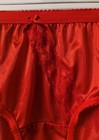 Vintage Red Nylon Lace Granny Panties Double Nylon Gusset Unworn S
