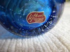 Vintage Lefton Cobalt Blue Art Glass Table Lighter Mcm Controlled Bubbles