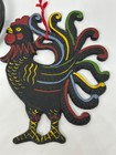 Vintage Wilton Cast Iron Rooster Trivet Wall Decor Hand Painted 5 x6 -8 5  Set