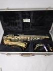 Buescher Aristocrat Alto Saxophone Bb Brass Gold Lacquered W  Case Mouthpiece
