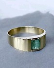 Men s Emerald Ring Solitaire Engagement Ring In 14k Solid Yellow Gold Ring