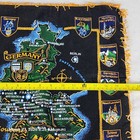 Vintage Black Velvet Map Germany Square 17  X 16  Made In Germany Tassels Fringe