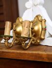 Vintage Art Deco Brass Wall Sconce Candle Electric Light Lamp Fixtures Ornate