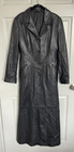 Vintage Romania Full Length Maxi Trench Long Leather Jacket Coat Medium