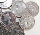 40 Coin Lot 1954 Canada Nickel Plated Steel Five Cents 5c Canadian Nickels Au