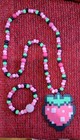 Lot Of 2 Kandi Perler Beads Strawberry Necklace   Bracelet Set Rave Scene-new
