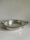 Vintage Silver Plated Serving Tray 5th Avenue Round Handles Ornate