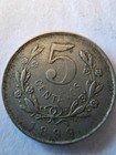 Nicaragua 5 Centavos 1899 Low Mintage Coin Nice Condition Free Shipping
