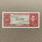          Bolivia 100 Pesos Bolivanos Banknote 1962 Unc Bolivian Note Under Uv