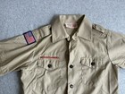 Boy Scouts Of America Shirt Youth Large Brown Uniform Short Sleeve Bsa Usa Patch