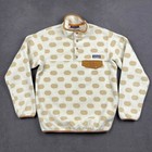 Patagonia Synchilla Snap-t Pullover Womens Xs Cream Tan Polka Dot Fleece 25455