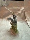 Vintage Napco Bisque Porcelain Crowned Crane Bird Figurine B4115 s 1960s