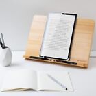 Bamboo Book Stand Handsfree Reading Recipe Cookbook Tablet Holder With 2 Adjusta