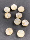 Vintage Round White Diminutive Glass Buttons  8 Pcs    8-8 5mm 