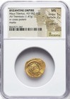 Ngc Ms Gold Maurice Tiberius 582-602 Ad  5 5 Byzantine Empire Av Tremissis Coin