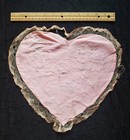  Antique 1920s-30s Heart Embroidered Lace Handmade Doilly Applique Boudoir 12 