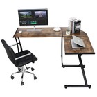 L Shaped Computer Gaming Corner Desk Laptop Study Writing Table Workstation Home