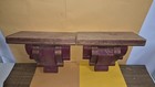 Vintage Tuscan Style  Large Pair  Wood  Wall Cranberry   Gold Corbel Shelves