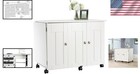 Stylish Soft White Multipurpose Sewing   Craft Cabinet With Adjustable Shelves