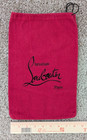 Christian Louboutin Paris Red Drawstring Flannel Shoe Bag