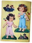 Original Vintage Lindy-lou And Cindy-sue Paper Dolls Cut Dresses Merrill Not Rep