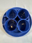 Vintage Blue Speckled Plate Camping Pair Coffee 4  Mugs Enamelware Travel