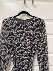 Scoop Womens Blouse  Black white Print Long Sleeve Xl 16-18