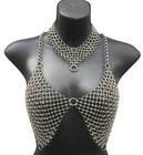 Medieval Fantasy Aluminium Chainmail Crop Halter Bra Mini Skirt belt   Necklace