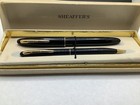 Vintage Sheaffer   s Black Fountain Pen   Pencil Set  33 14kt Nib