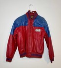 Rare Vintage 80   s Troop-like High Roller Red Leather Hip Hop Jacket Sz  Med 