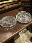 Antique Cut Glass Covered Lidded Powder Jar  American Brilliant Period  Small