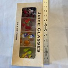 Vintage Disney Juice Glass Set W  Original Box Mickey - Donald - Minnie - Pluto
