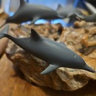 John Perry Dolphins Cascade Handmade On Polished Burlwood Base