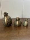 Vintage Solid Brass Quail  Partridge  Pheasant Birds Set Of 3