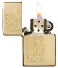 Zippo Windproof Polished Brass Lighter With Paisley Design  29609  New In Box
