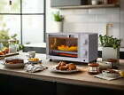 Toaster Oven With 3 Settings  Includes Baking Rack And Pan  Arctic White  New