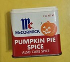 Vintage Mccormick Pumpkin Pie Spice Tin  Jack O  Lantern  1 Oz Size