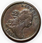 1804 Draped Bust Half Cent - Spiked Chin - Us 1 2c Copper Coin