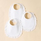 3 Pcs Baby Girls  Saliva Towel 100  Cotton Soft Comfort Lace White Simplicity 0-