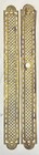 Pair Of Antique Brass Door Trim Ornamentation Push Plate  Lattice Design