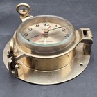 Vintage Royal Mariner Nautical Brass Porthole Quartz Clock Boat Ship Office Home