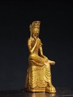 8 7 antique Tibet Tibetan Buddhism Temple Bronze 24k Gilt Thinking Buddha Statue