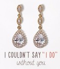 A o Bridesmaid Earrings  Teardrop Cubic Zirconia Crystal Earrings In Silver     