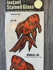 Vintage Instant Stained Glass Window Decals Goldfish 3 5  X 4 5  1977
