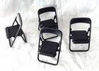 Lot Of 4 Black  Folding Chairs For Barbie And Similar Dolls